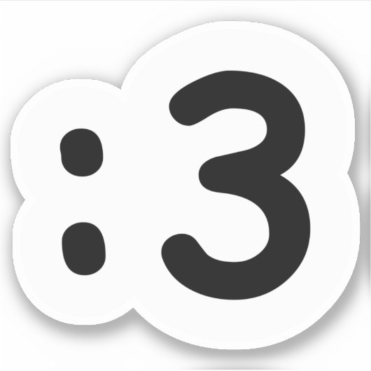 Cat Face Emoticon:3 Aufkleber (Vorderseite)