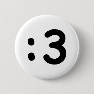 Cat Face Emoticon:3 Button