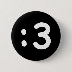 Cat Face Emoticon:3 Button