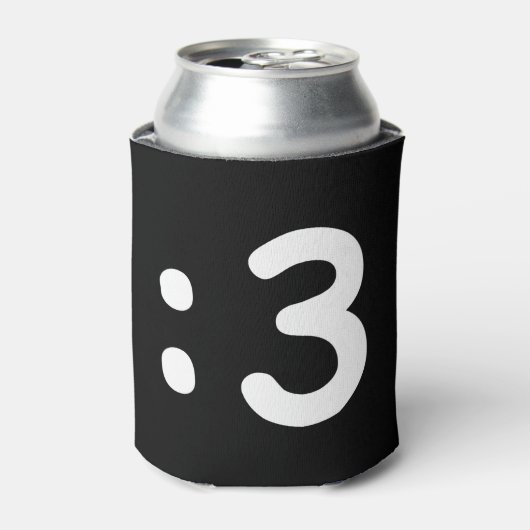 Cat Face Emoticon:3 Can Cooler Dosenkühler (Kanne Vorderseite)