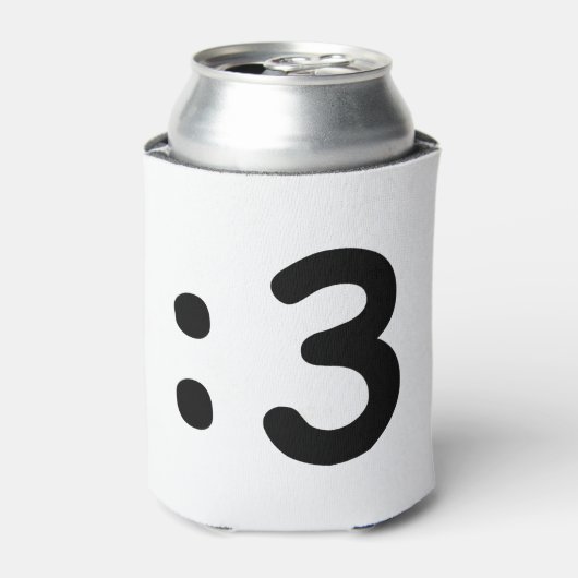 Cat Face Emoticon:3 Dosenkühler (Kanne Vorderseite)