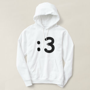 Cat Face Emoticon:3 Hoodie