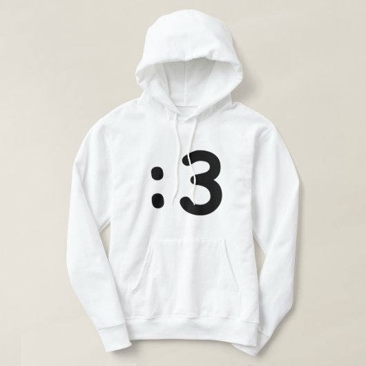 Cat Face Emoticon:3 Hoodie (Design vorne)