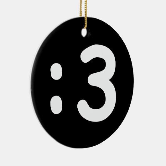 Cat Face Emoticon:3 Keramik Ornament (Rechts)