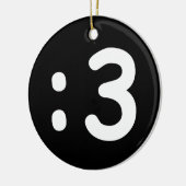 Cat Face Emoticon:3 Keramik Ornament (Links)