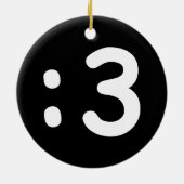 Cat Face Emoticon:3 Keramik Ornament (Hinten)