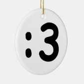 Cat Face Emoticon:3 Keramik Ornament (Rechts)