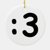 Cat Face Emoticon:3 Keramik Ornament (Hinten)