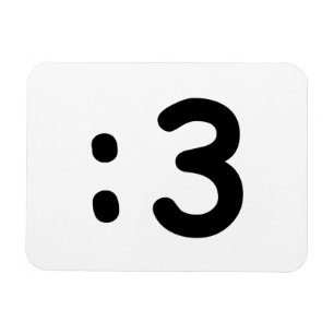 Cat Face Emoticon:3 Magnet