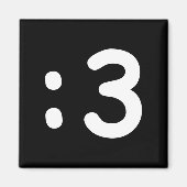 Cat Face Emoticon:3 Magnet (Vorne)