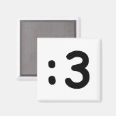 Cat Face Emoticon:3 Magnet (Vorderseite/Rückseite)