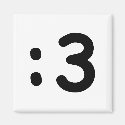 Cat Face Emoticon:3 Magnet (Vorne)