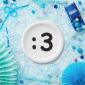 Cat Face Emoticon:3 Pappteller (Party)