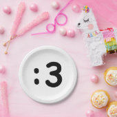 Cat Face Emoticon:3 Pappteller (Party)