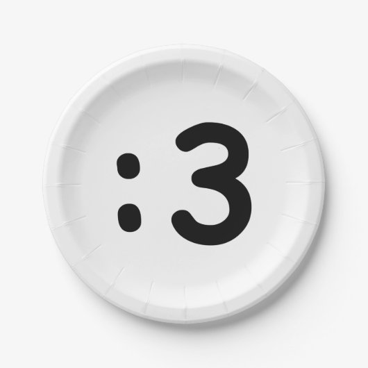 Cat Face Emoticon:3 Pappteller (Vorderseite)