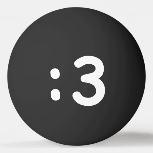 Cat Face Emoticon:3 Ping Pong Ball Tischtennisball (Rückseite)