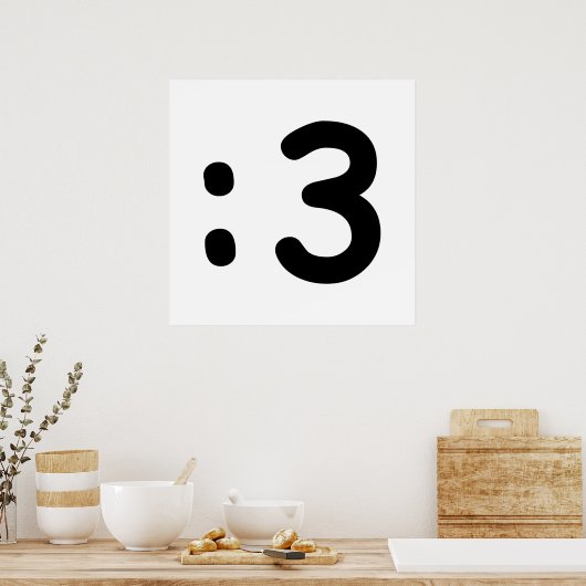 Cat Face Emoticon:3 Poster (Küche)