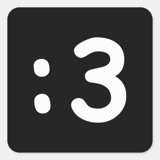 Cat Face Emoticon:3 Square Sticker (Vorderseite)