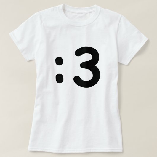 Cat Face Emoticon:3 T-Shirt (Design vorne)