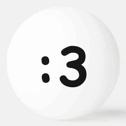 Cat Face Emoticon:3 Tischtennisball (Rückseite)