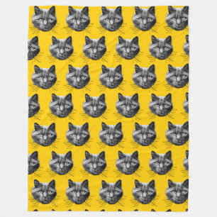 Cat Face Fleecedecke