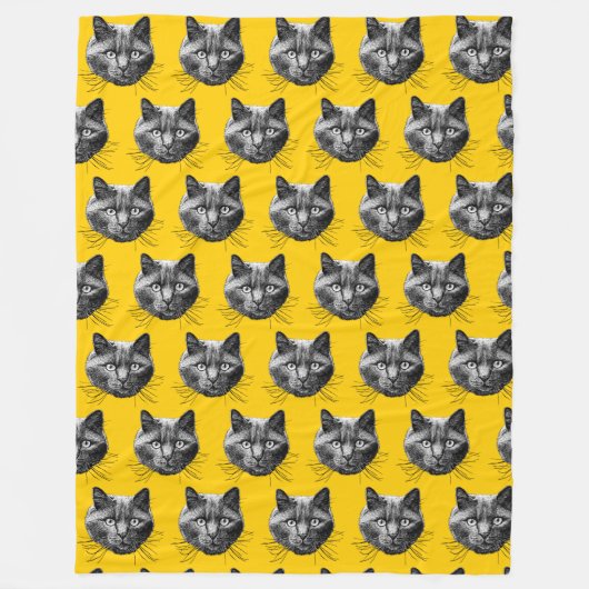 Cat Face Fleecedecke (Vorderseite)
