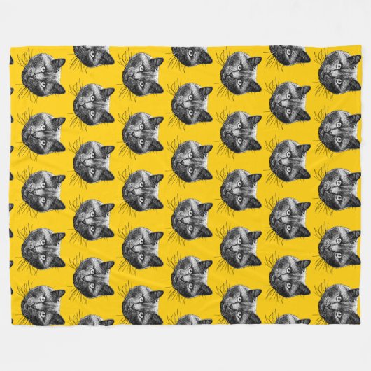 Cat Face Fleecedecke (Vorderseite (Horizontal))