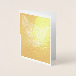 Cat Face Foil Card Folienkarte