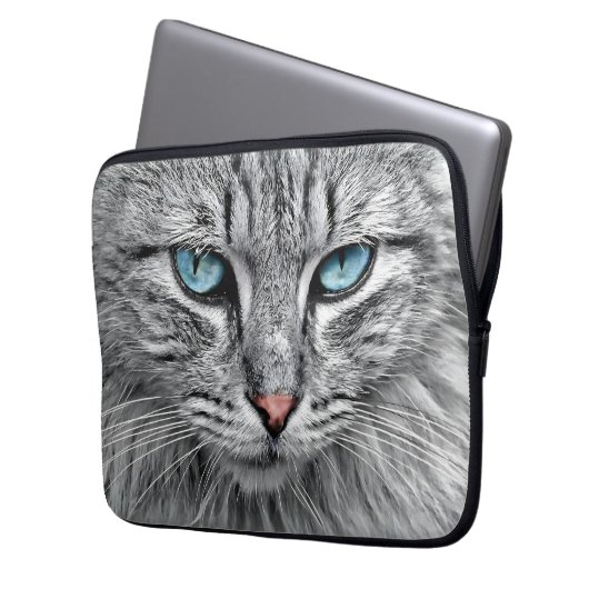 Cat Face Fraktal Design-10682 Laptopschutzhülle (Vorderseite Links)