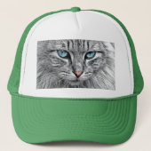 Cat Face Fraktal Design-10682 Truckerkappe (Vorderseite)