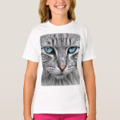 Cat Face Fraktal Design T-Shirt (Vorderseite)