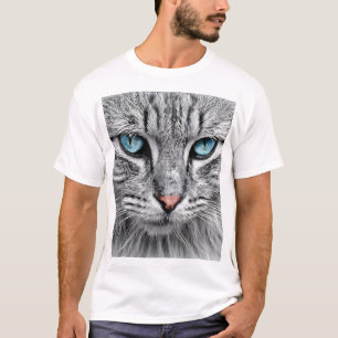 Cat Face Fraktal Design T-Shirt