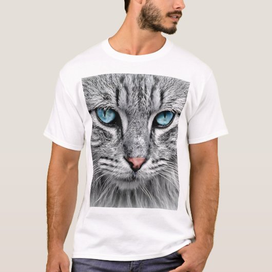Cat Face Fraktal Design T-Shirt (Vorderseite)