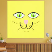 Cat Face Funny Cartoon-29034 Leinwanddruck (Insitu (Wohnzimmer))