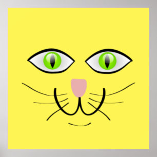 Cat Face Funny Cartoon-29034 Poster