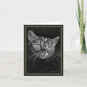 Cat Face Gezeichnet von Mark Edward Westerfield Dankeskarte