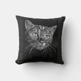 Cat Face Gezeichnet von Mark Edward Westerfield Kissen