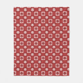Cat Face Gingham Pattern Niedlich Red Fleecedecke (Vorderseite)