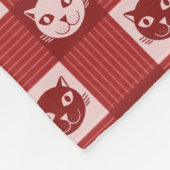 Cat Face Gingham Pattern Niedlich Red Fleecedecke (Ecke)