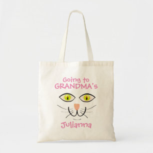 Cat Face Girls auf Oma Übernachtung Tote Tasche