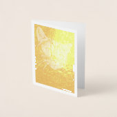 Cat Face Gold Foil Note Card Folienkarte (Vorderseite)