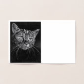 Cat Face Gold Foil Note Card Folienkarte (Innenseite)