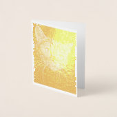 Cat Face Gold Foil Note Card Folienkarte (Vorderseite)