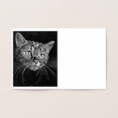 Cat Face Gold Foil Note Card Folienkarte (Innenseite)