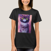 Cat face graphic animal pet grumpy kitten print T-Shirt (Vorderseite)
