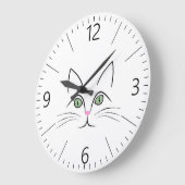 Cat face große wanduhr (Winkel)