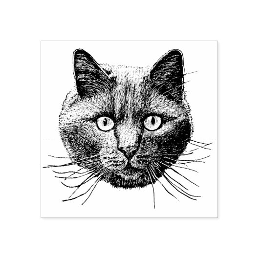 Cat Face Gummistempel (Prägung)