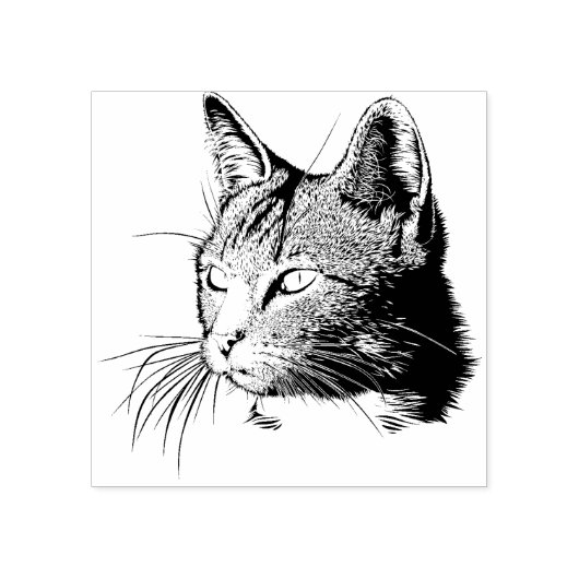 Cat Face Gummistempel (Prägung)