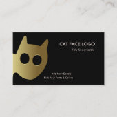 Cat Face Logo - Gold Cat Visitenkarte (Vorderseite)