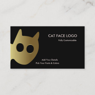 Cat Face Logo - Gold Cat Visitenkarte